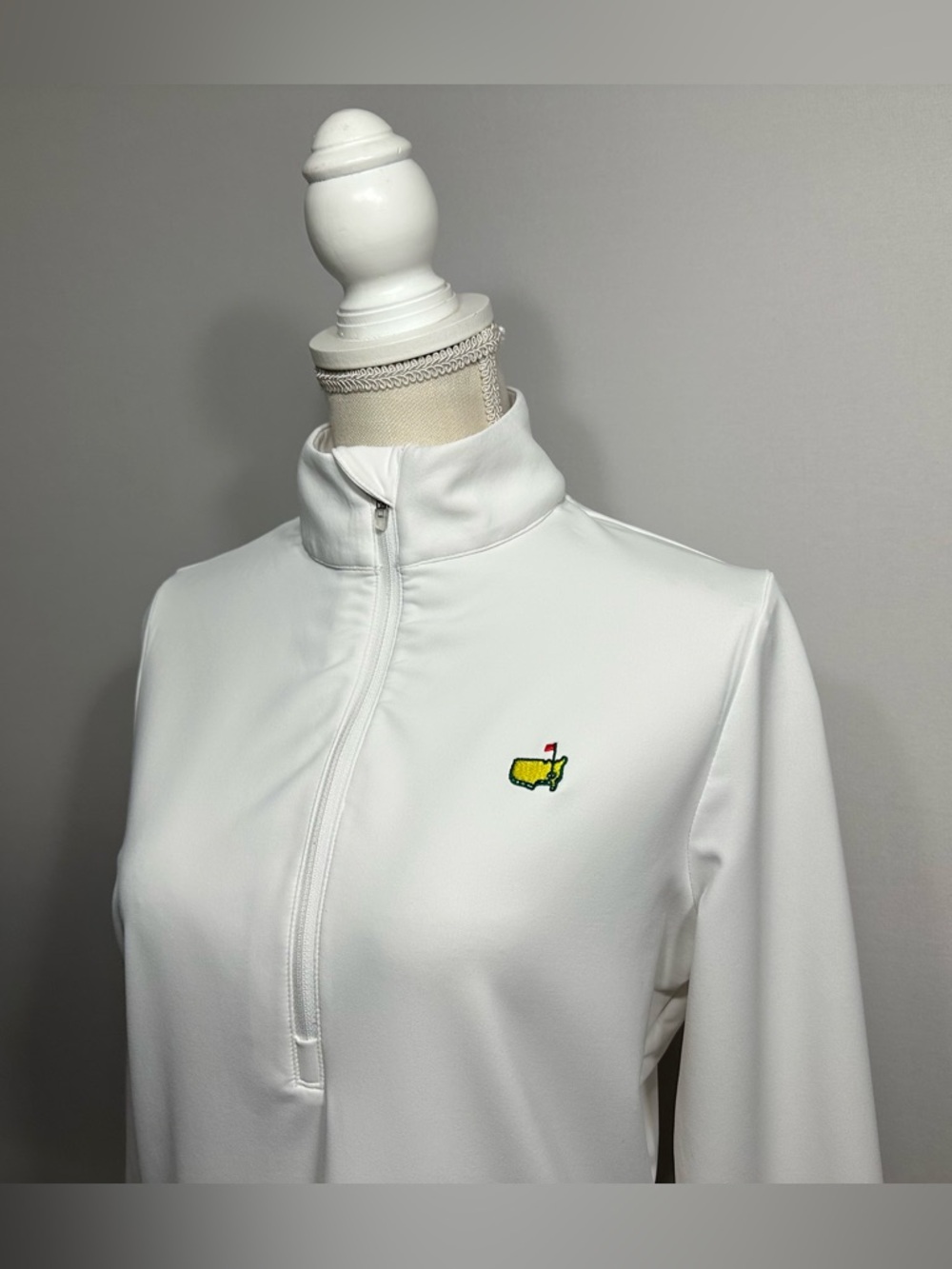 Masters Magnolia Lane Tech Women's M White Pullover Ruching On Sides W/Ties ⛳️